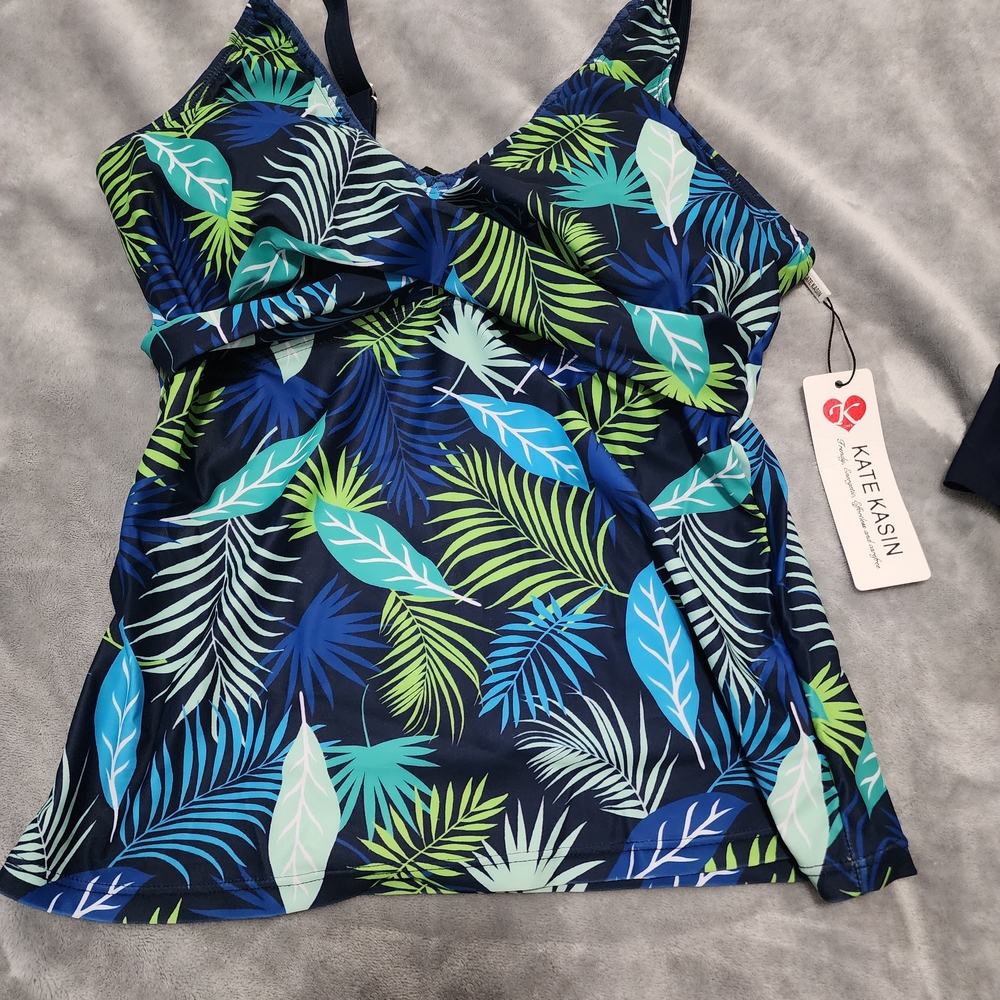 Katie K 2 Piece Tropical Swim Set With Skort. M